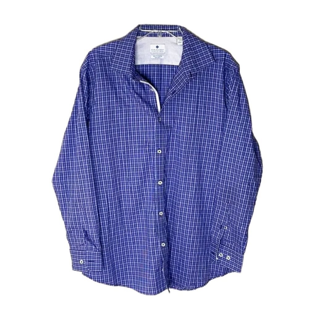 🆕 RYAN SEACREST Slim Fit Stretch Button Down Shirt Size 16.5”